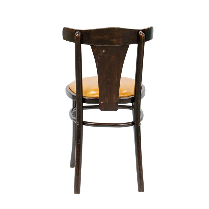 素朴で温もりあるデザインにマスタードの座面がマッチ カフェスタイル ベントウッドチェア /26A-7