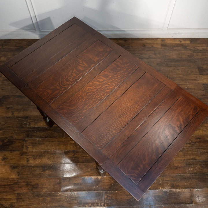 滑らかなターニングレッグが上品 オーク ドローリーフ 伸長式ダイニングテーブル /26A