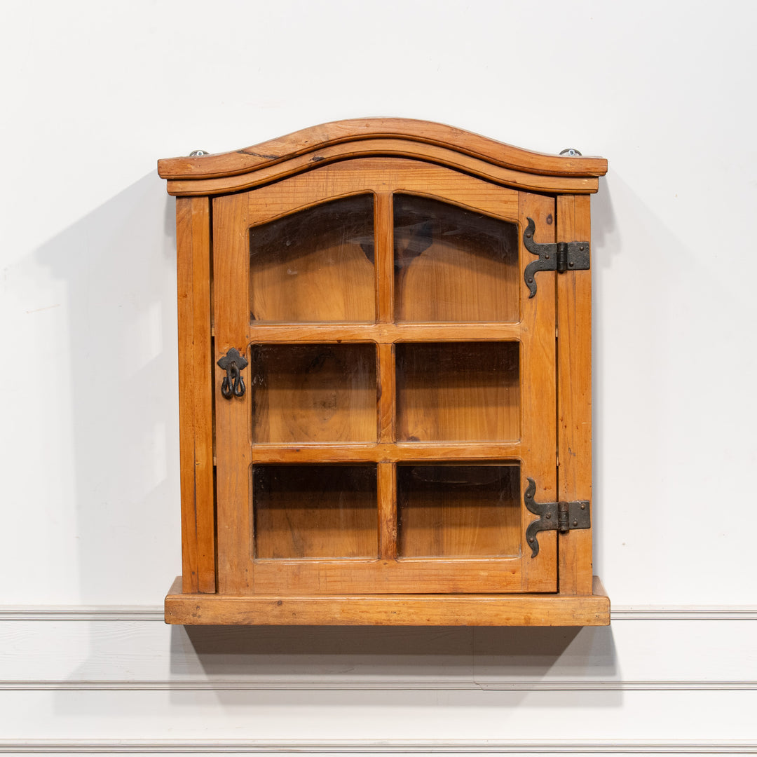Pine glass cabinet