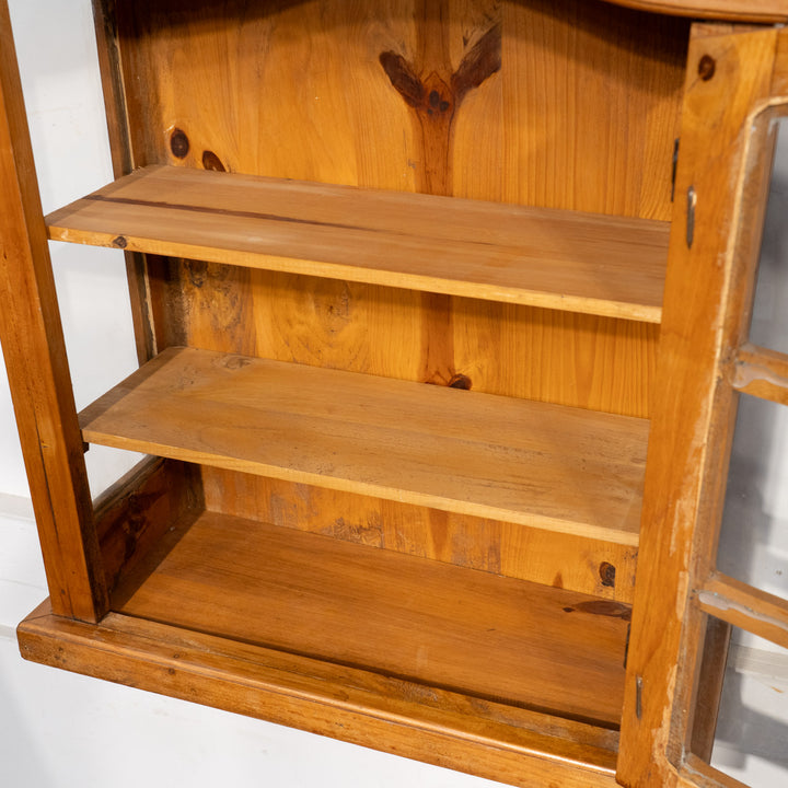 Pine glass cabinet