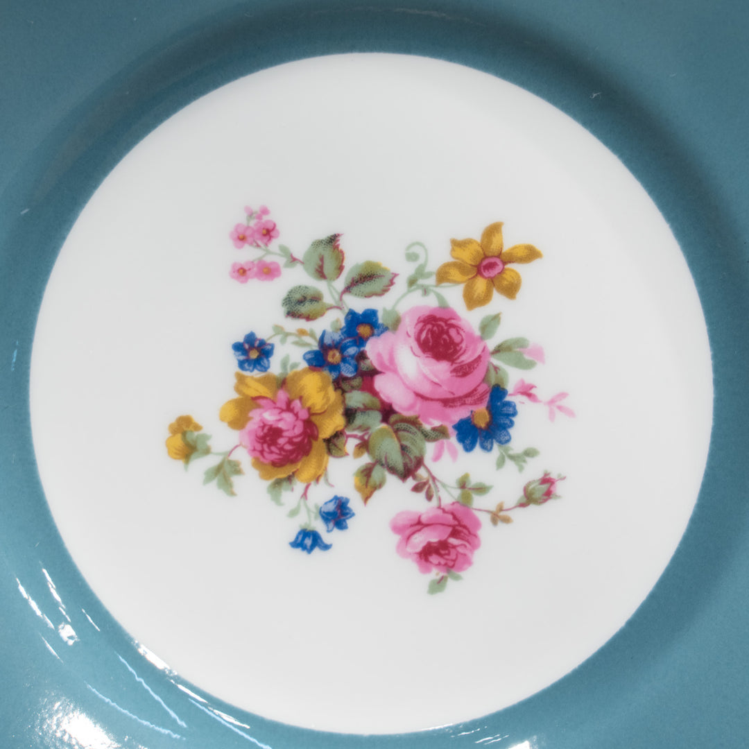 【CROWN STAFFORDSHIRE クラウンスタッフォードシャー Sheraton シェラトン】ターコイズブルーが優美 トリオセット /26D