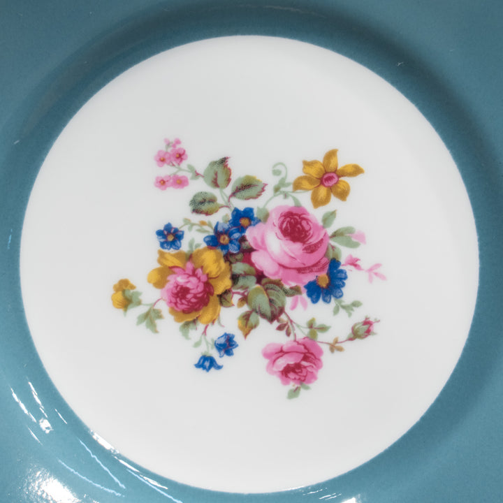 【CROWN STAFFORDSHIRE クラウンスタッフォードシャー Sheraton シェラトン】ターコイズブルーが優美 トリオセット /26D