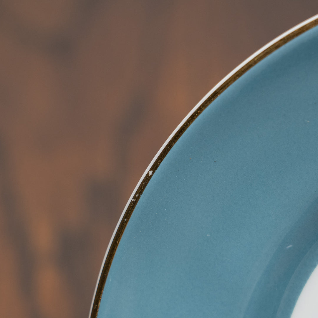 【CROWN STAFFORDSHIRE クラウンスタッフォードシャー Sheraton シェラトン】ターコイズブルーが優美 トリオセット /26D