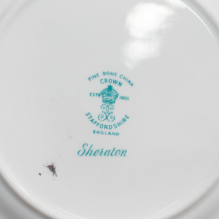 【CROWN STAFFORDSHIRE クラウンスタッフォードシャー Sheraton シェラトン】ターコイズブルーが優美 トリオセット /26D