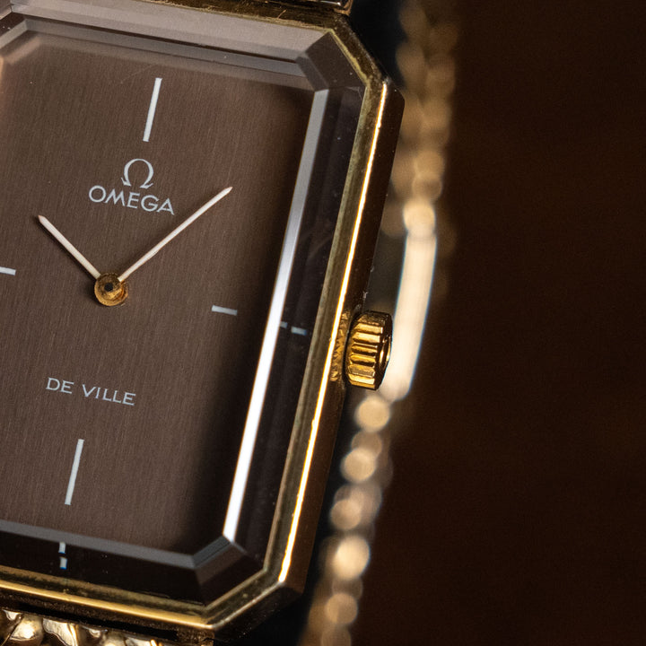 レディース メンズ【OMEGA オメガ】個性あふれる八角形ケース デ・ヴィル エメラルドライン 1970年代
