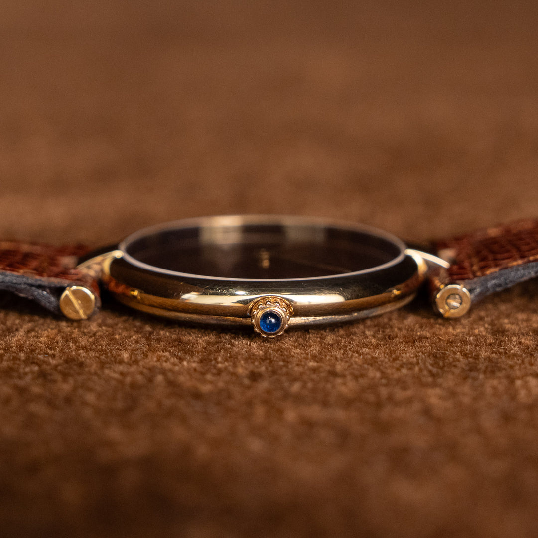 レディース メンズ【Cartier カルティエ】温かみのあるモノトーンブラウンダイヤル マストヴァンドーム LM 1990年代