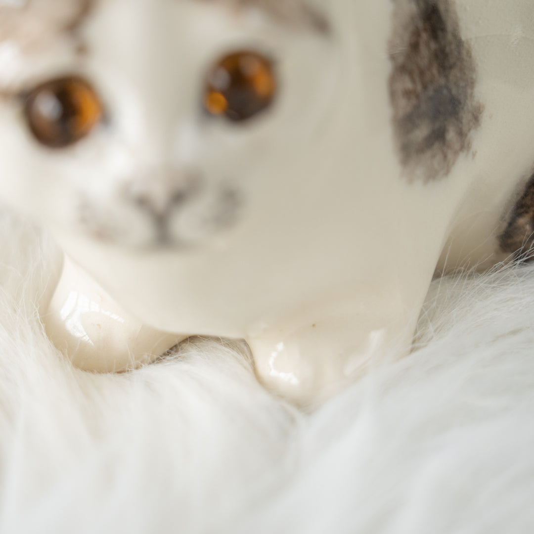 【Winstanley Cat ウィンスタンレイ キャット】姿勢を低くして獲物を狙う シルバータビー サバトラ猫 /25L