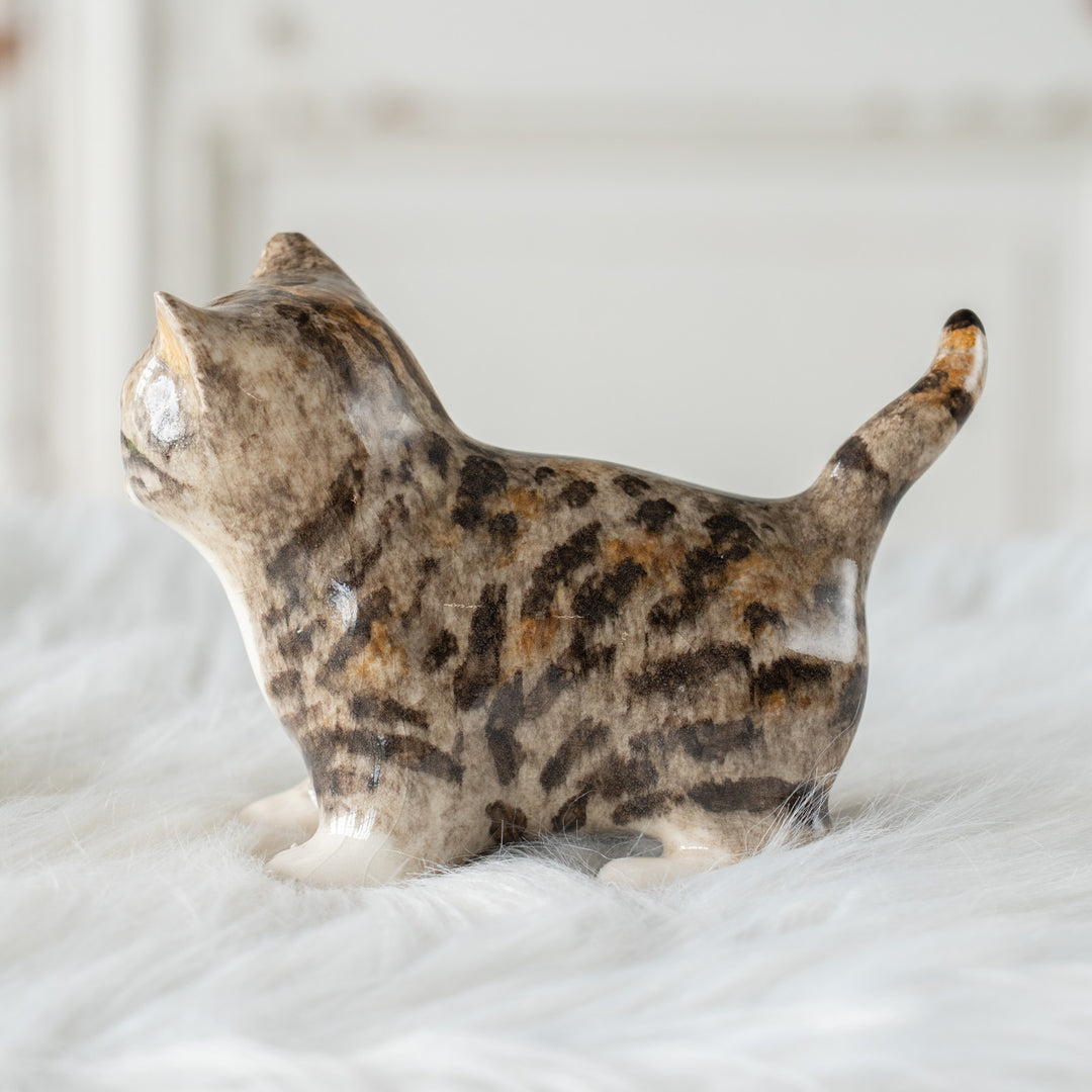 【Winstanley Cat ウィンスタンレイ キャット】ピンと伸びた尻尾が目を惹く シルバータビー サバトラ猫 /26E