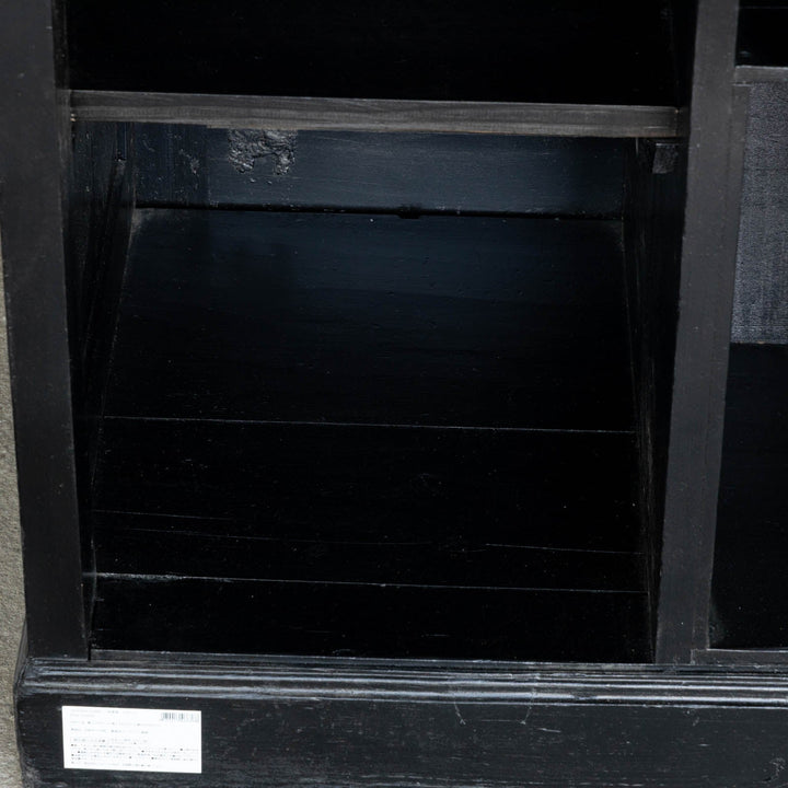 ブラックペイントがシックな装い 長い天板は作業用や店舗什器に最適 カウンター ワークテーブル /16L[m]