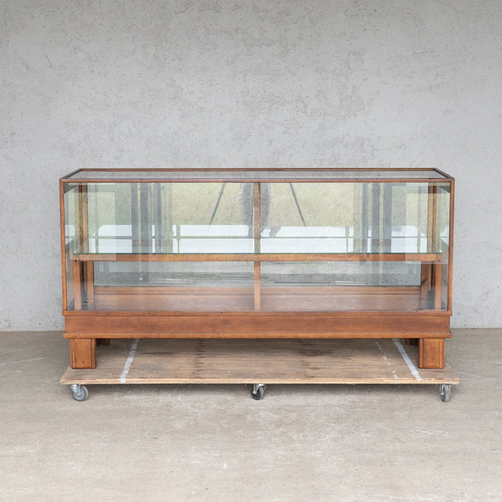 味わい深い古木の質感が魅力的 ガラス ディスプレイショーケース /08I