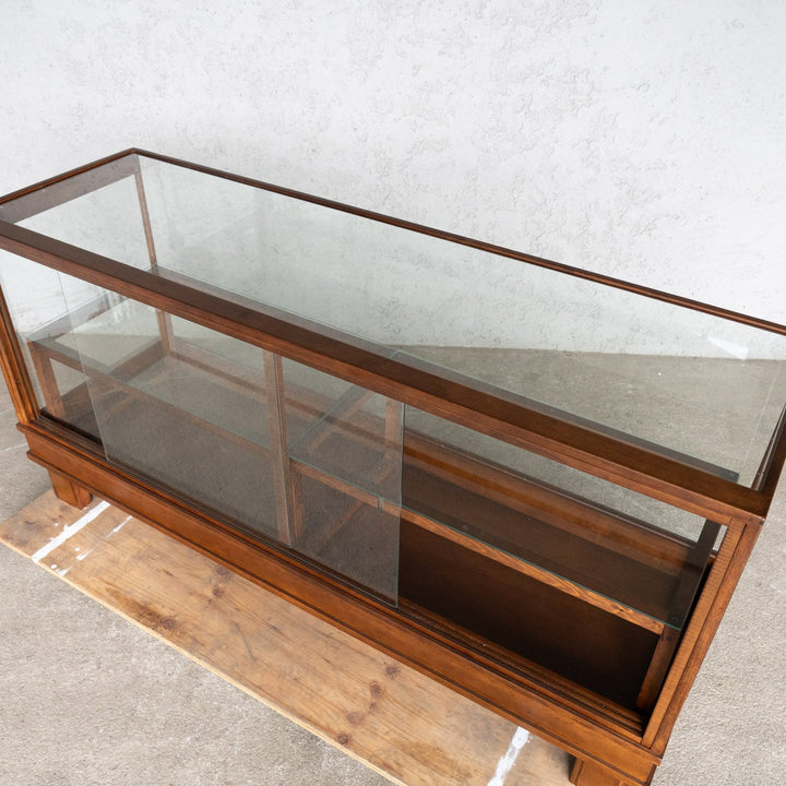 味わい深い古木の質感が魅力的 ガラス ディスプレイショーケース /08I