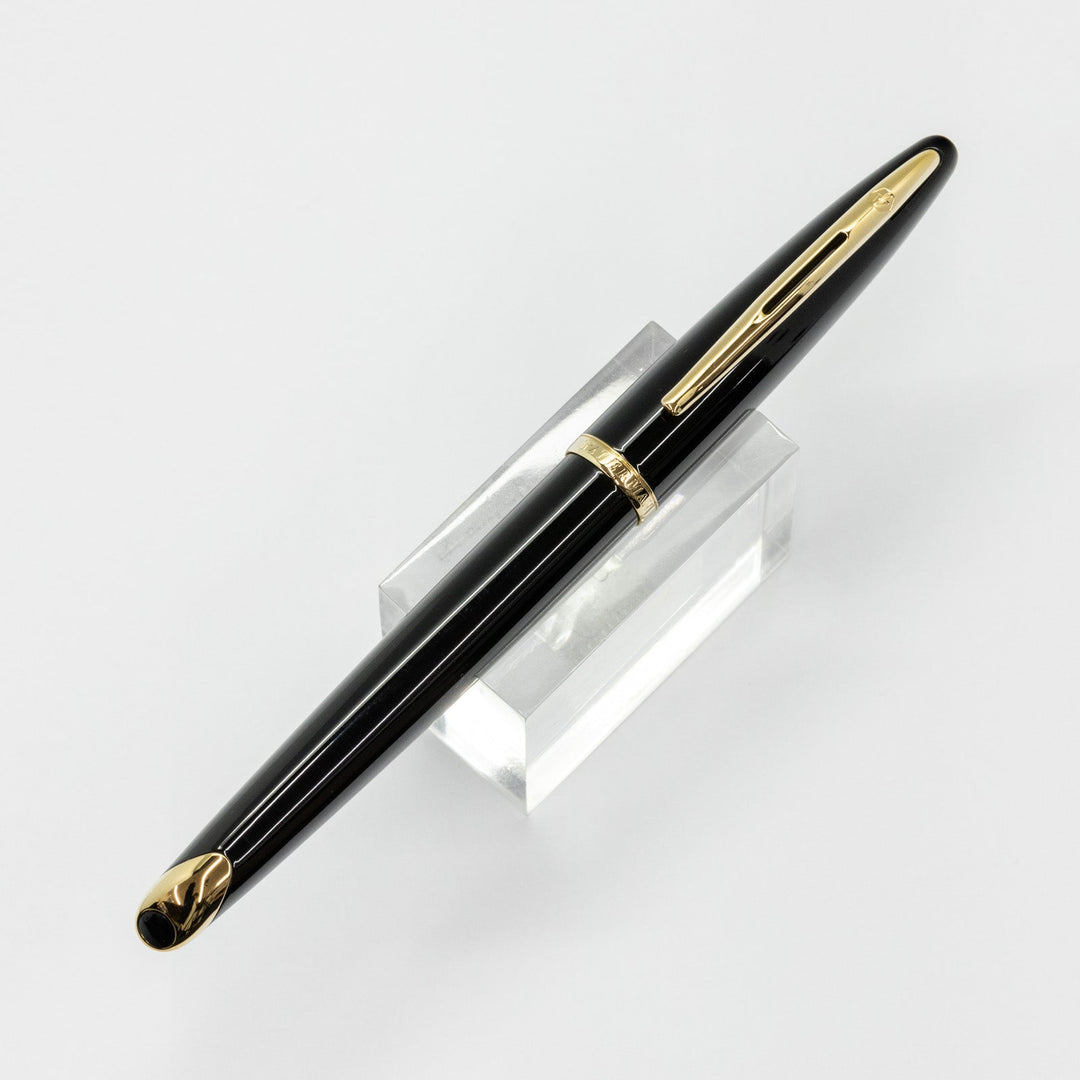 【WATERMAN ウォーターマン /カレン】 優美なフォルムにユニークなペン先が美しい ブラックシーGT ブラック&ゴールド 細字 F ※ペン先調整済 [万年筆] [m]