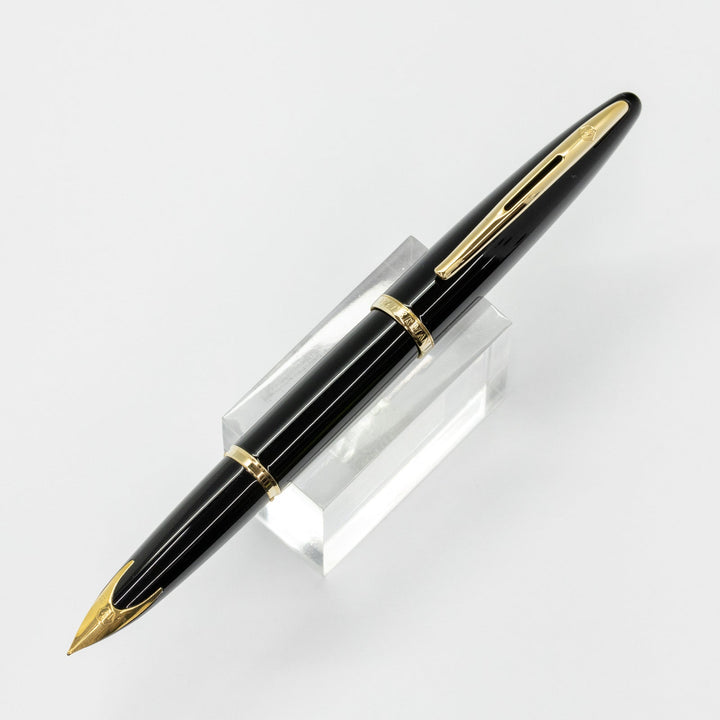 【WATERMAN ウォーターマン /カレン】 優美なフォルムにユニークなペン先が美しい ブラックシーGT ブラック&ゴールド 細字 F ※ペン先調整済 [万年筆] [m]