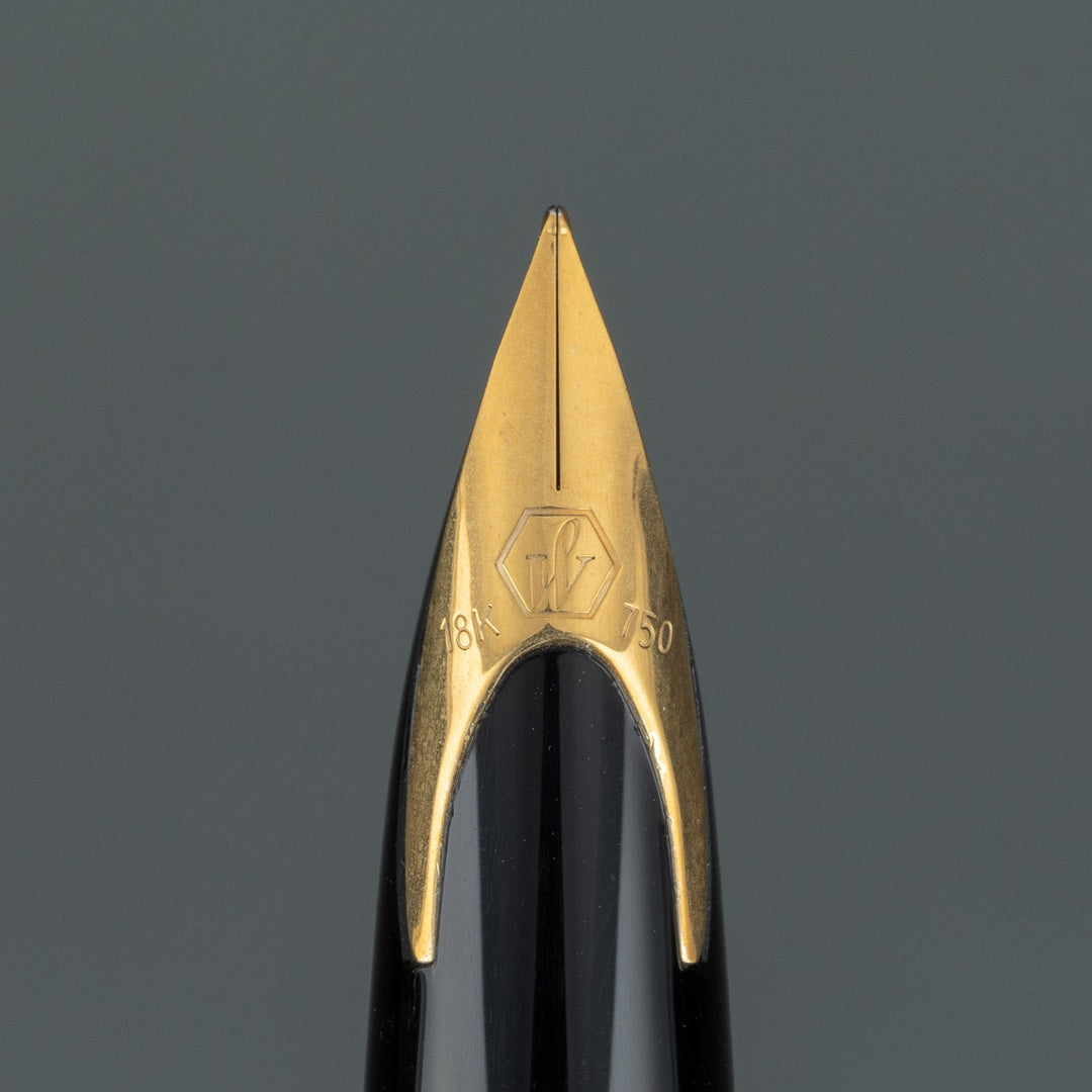 【WATERMAN ウォーターマン /カレン】 優美なフォルムにユニークなペン先が美しい ブラックシーGT ブラック&ゴールド 細字 F ※ペン先調整済 [万年筆] [m]