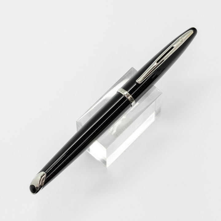 【WATERMAN ウォーターマン /カレン】優美なフォルムにユニークなペン先が美しい ブラックシーGT ブラック&シルバー 細字 F ※ペン先調整済 [万年筆] [m]