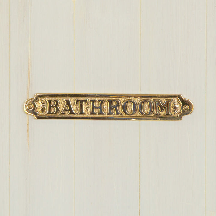 バスルームやサニタリールームのドアに最適！重厚感ある真鍮製サインプレート（BATHROOM）[m]