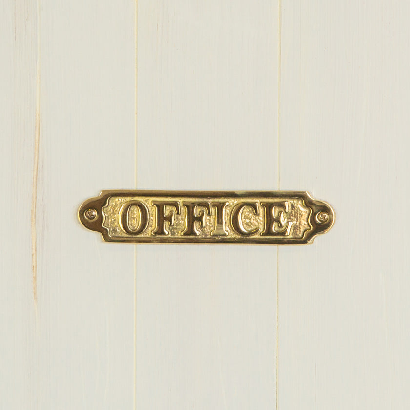 オフィスや仕事部屋のドアに最適！重厚感ある真鍮製サインプレート（OFFICE）[m]