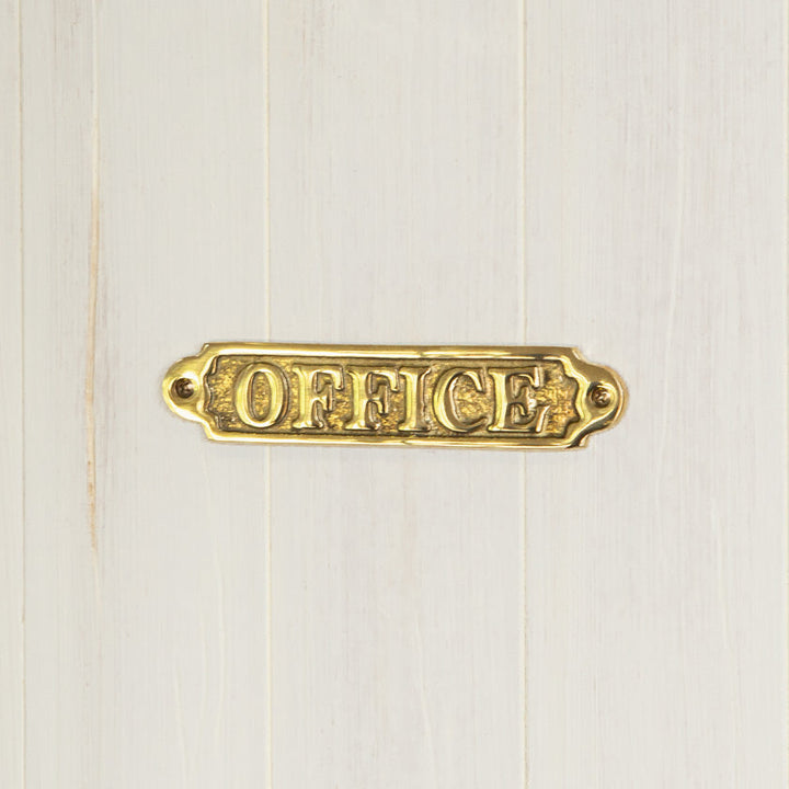 オフィスや仕事部屋のドアに最適！重厚感ある真鍮製サインプレート（OFFICE）[m]