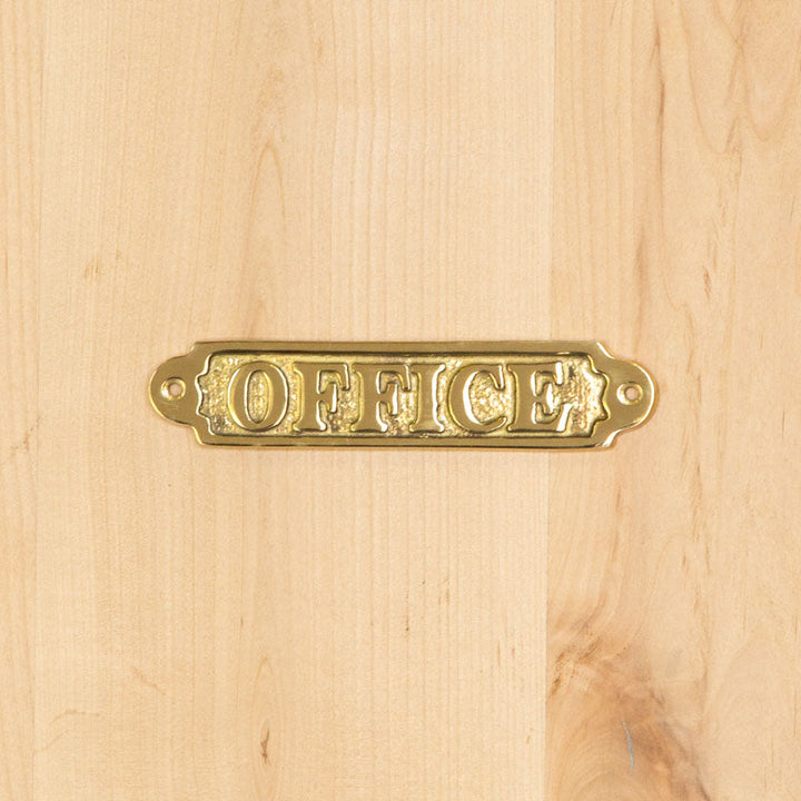 オフィスや仕事部屋のドアに最適！重厚感ある真鍮製サインプレート（OFFICE）[m]