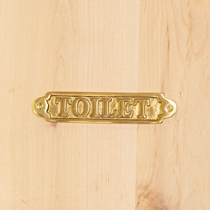 トイレのドアに最適！重厚感ある真鍮製サインプレート（TOILET）[m]