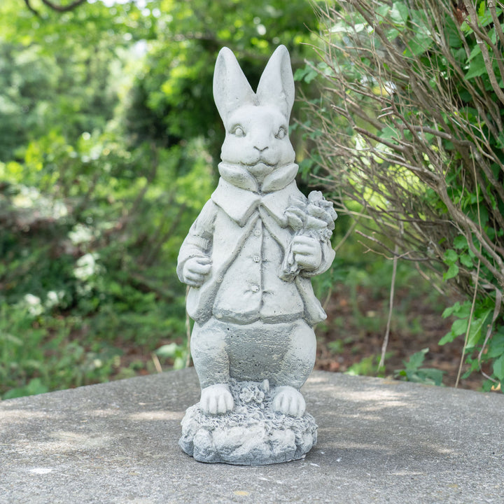 【ガーデンストーン】 花嫁を待つ新郎うさぎ