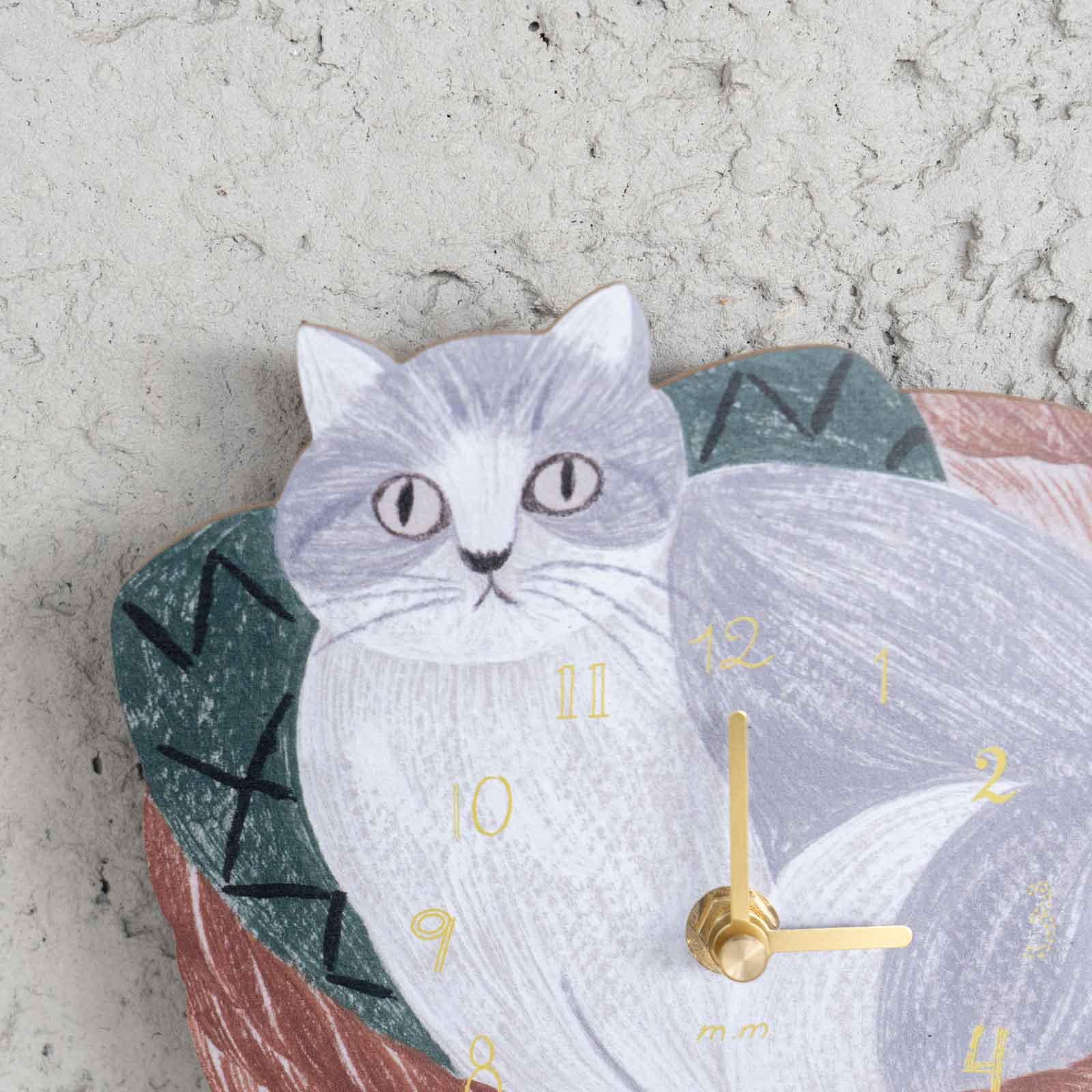 ◇松尾ミユキ Die cut clock(掛け時計) Cat in the basket – THE GLOBE