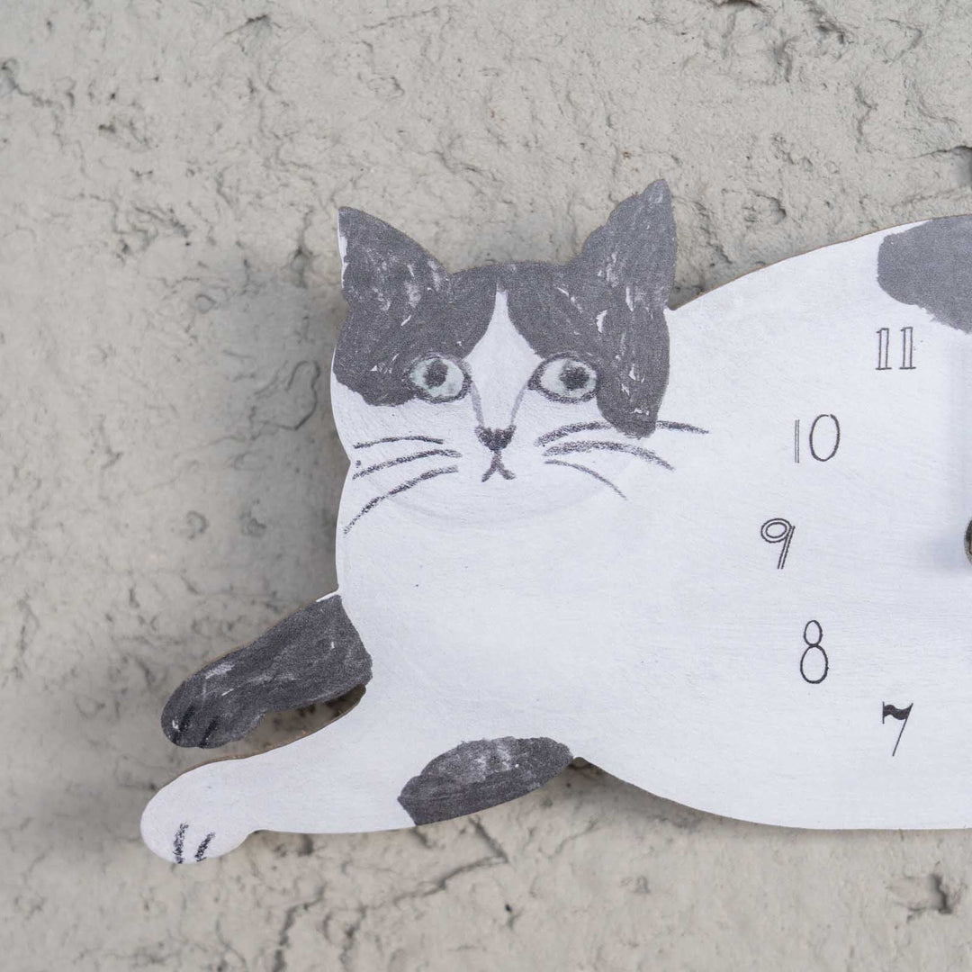 ◇松尾ミユキ Die cut clock(掛け時計) Gray cat