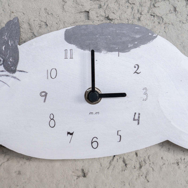 ◇松尾ミユキ Die cut clock(掛け時計) Gray cat