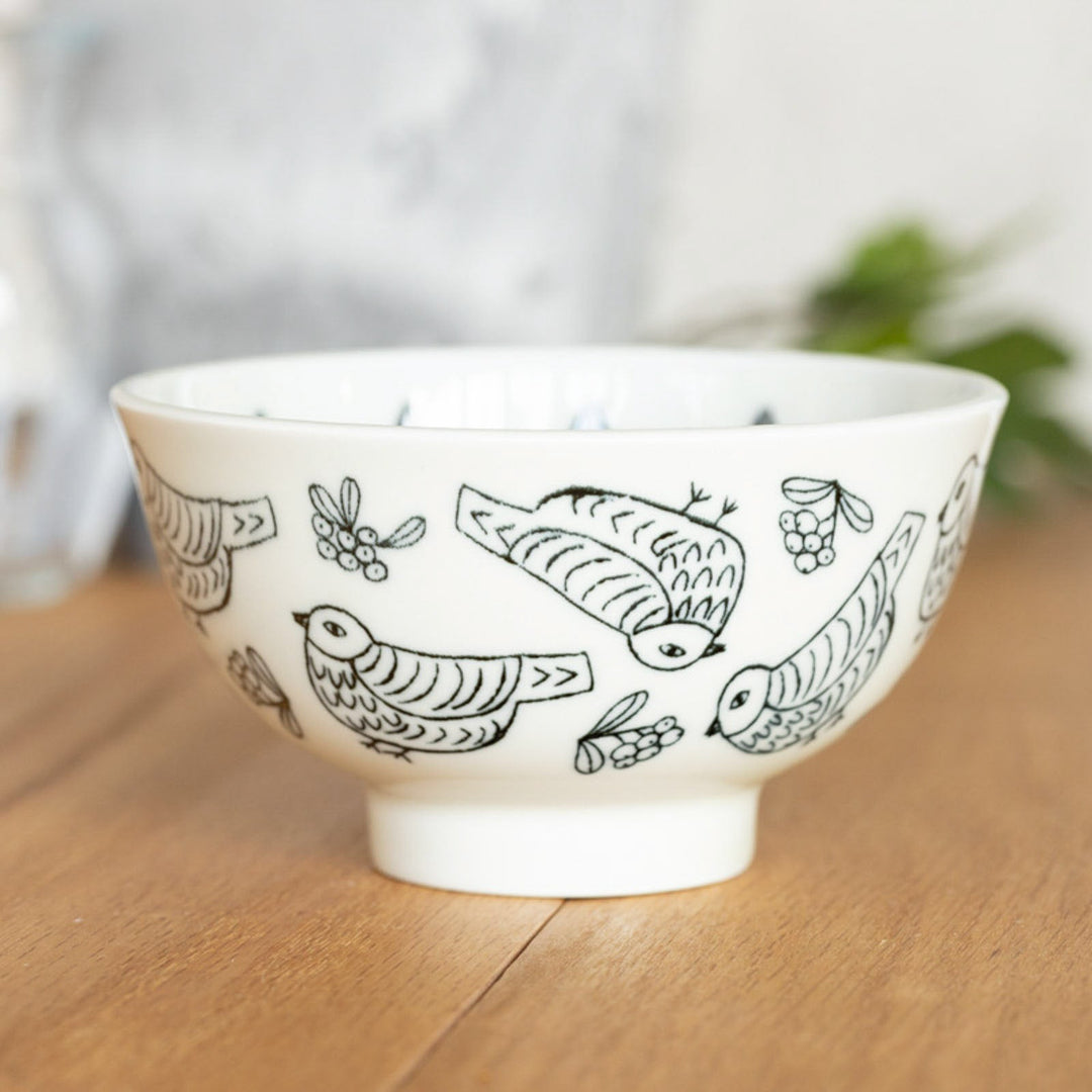 ◇松尾ミユキ Ceramic bowl Chubby Bird BK