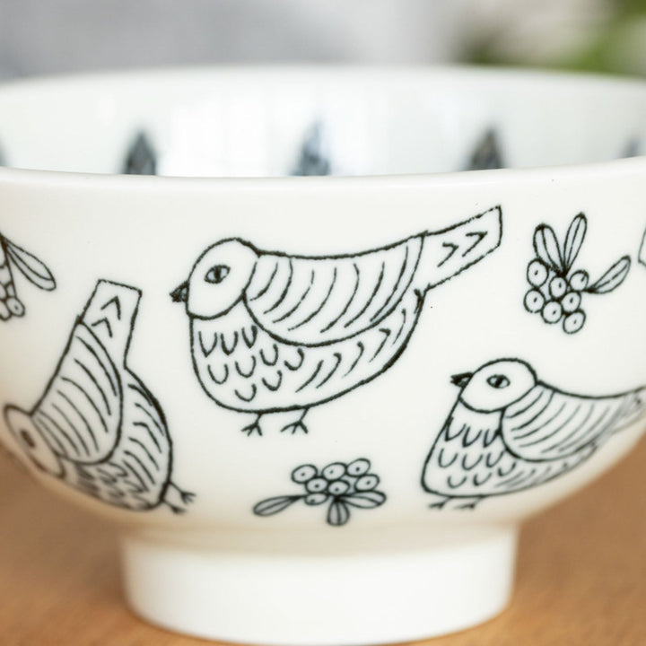 ◇松尾ミユキ Ceramic bowl Chubby Bird BK