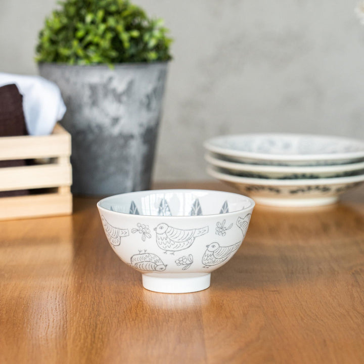 ◇松尾ミユキ Ceramic bowl Chubby Bird GY