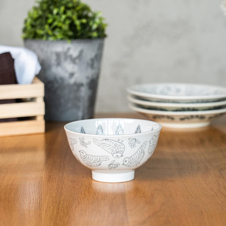 ◇松尾ミユキ Ceramic bowl Chubby Bird GY