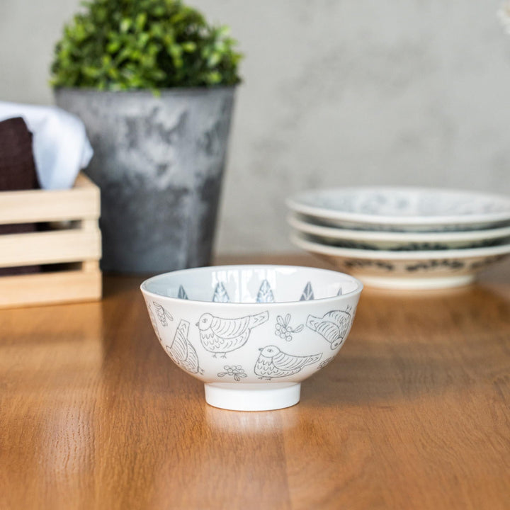◇松尾ミユキ Ceramic bowl Chubby Bird GY