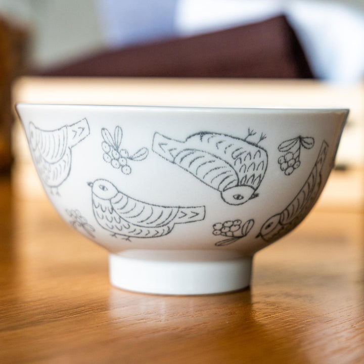 ◇松尾ミユキ Ceramic bowl Chubby Bird GY