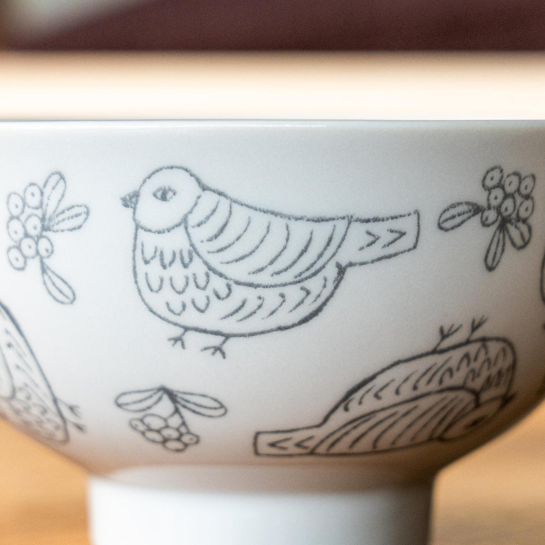 ◇松尾ミユキ Ceramic bowl Chubby Bird GY