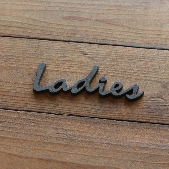 Ladies（女性）真鍮製切り文字サイン/マットブラック[m]
