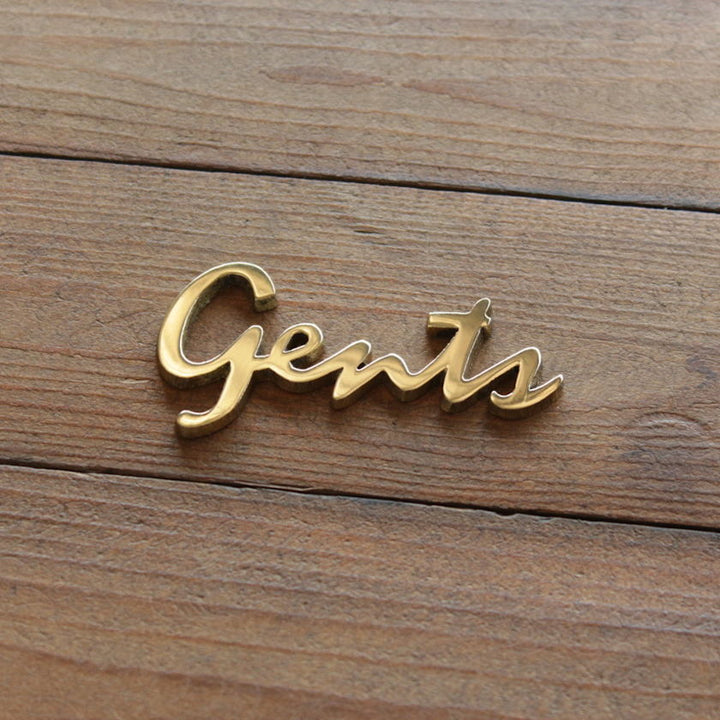 Gents（男性 紳士）真鍮製切り文字サイン ゴールド[m]