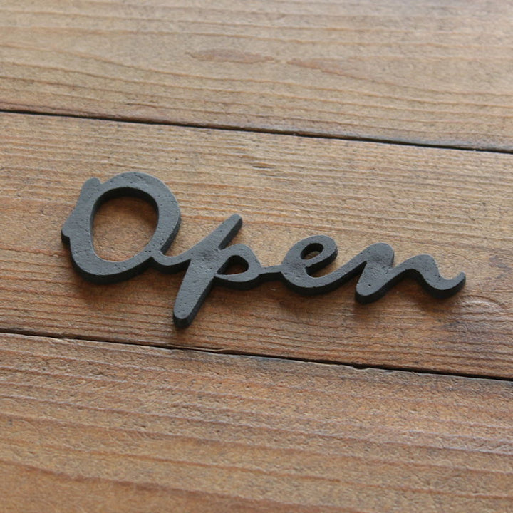 Open（開店）真鍮製切り文字サイン/マットブラック[m]