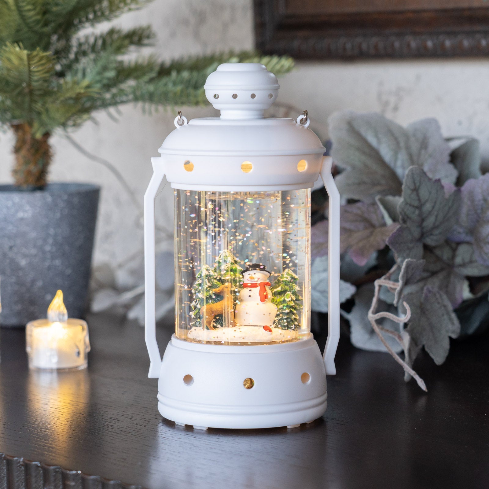 ウォータースピニング ホワイトランタン スノーマン&ツリー CSD314