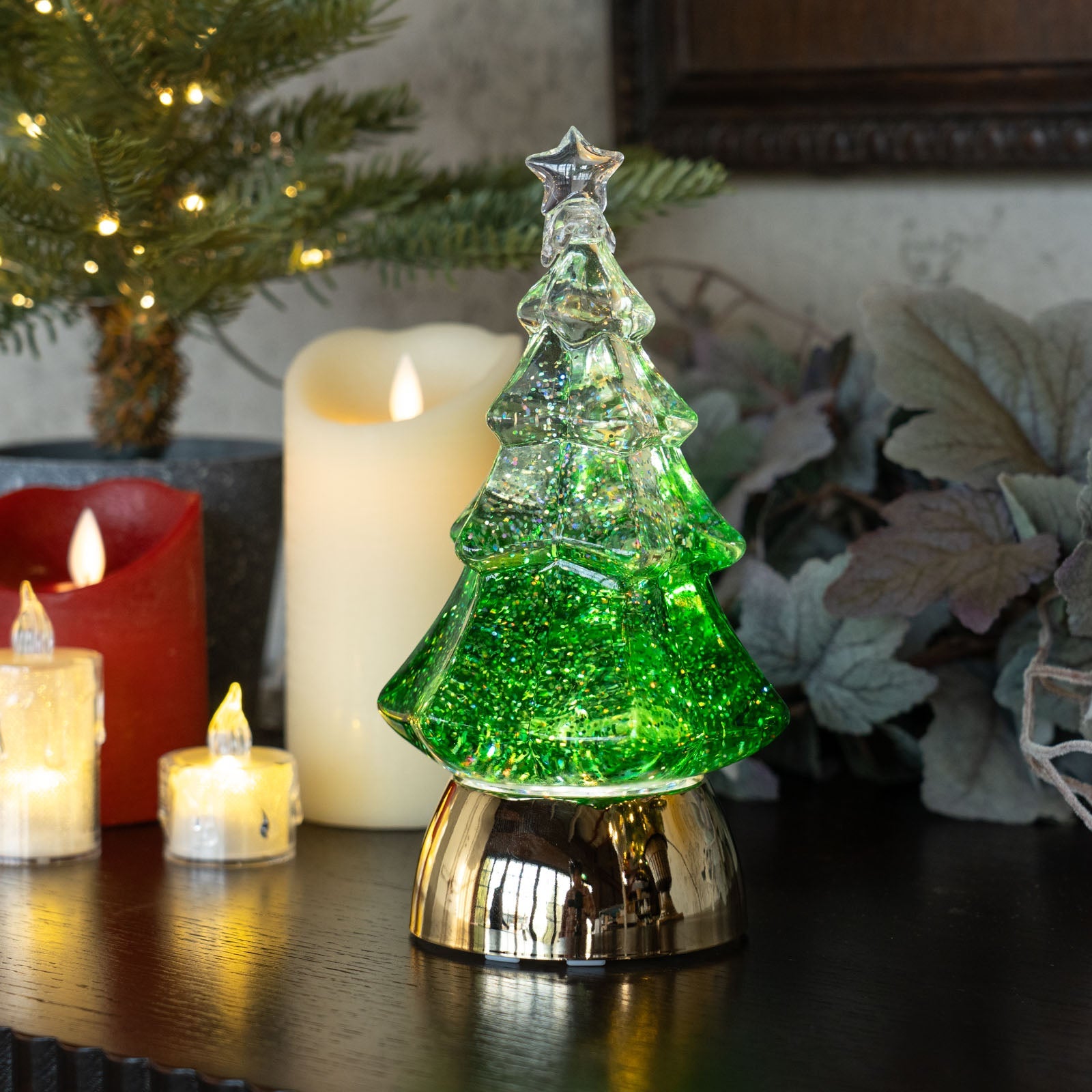 クリスマス飾り　LEDツリーシラカバ　USBウォーターツリー2個　おまけ キラキラ光るウォーターツリー グリーン LED – THE GLOBE オンライン