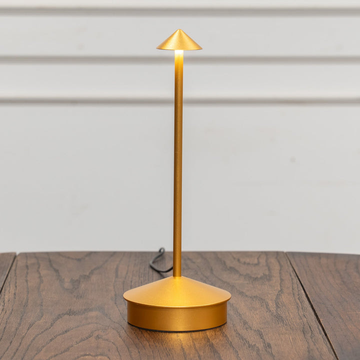 【SVELTE スヴェルト】小さな傘の様なトップが可愛らしい 充電式テーブルランプ GD